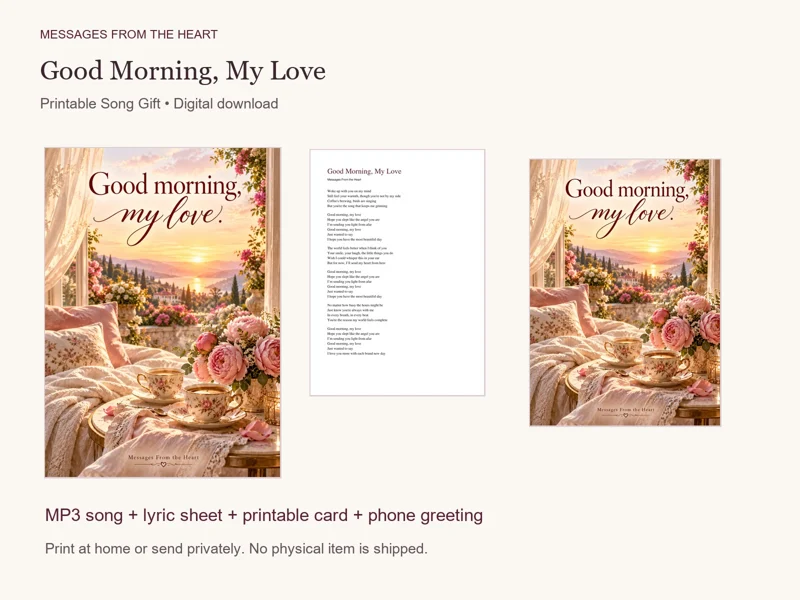 Good Morning, My Love — Printable Song Gift