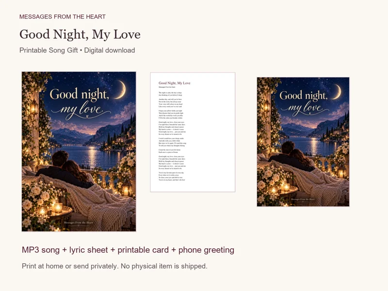 Good Night, My Love — Printable Song Gift