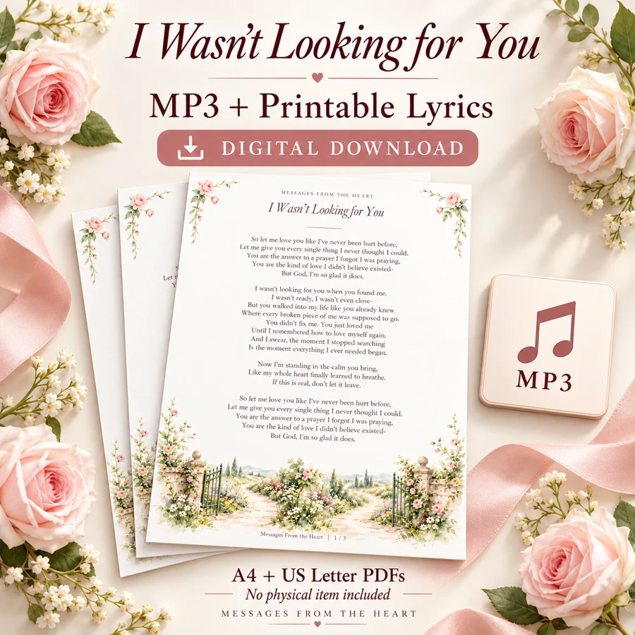 I Wasn't Looking for You — MP3 + Printable Lyrics — digital download