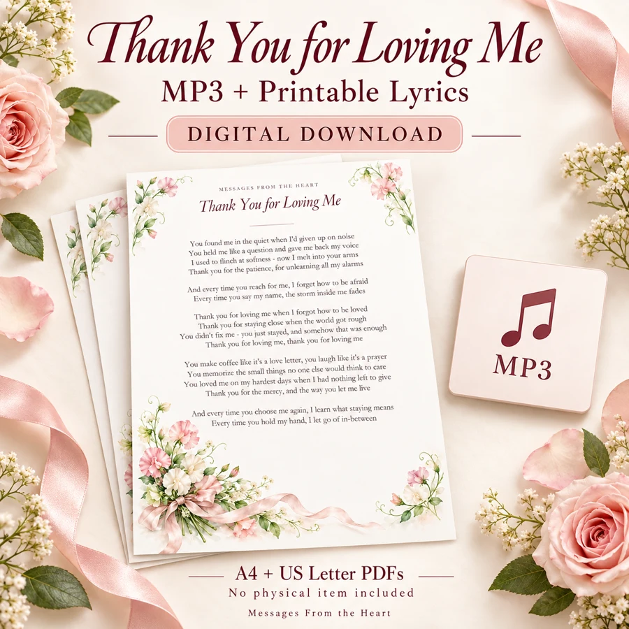 Thank You for Loving Me — MP3 + Printable Lyrics — digital download