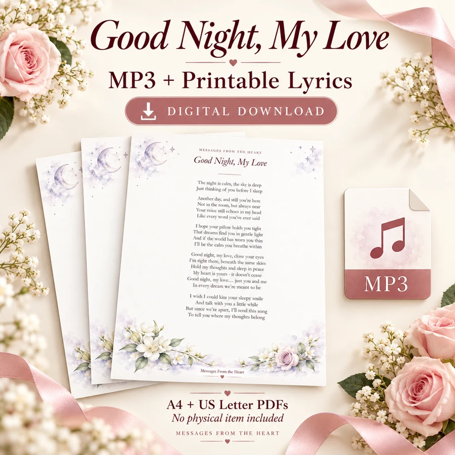 Good Night, My Love — MP3 + Printable Lyrics — digital download