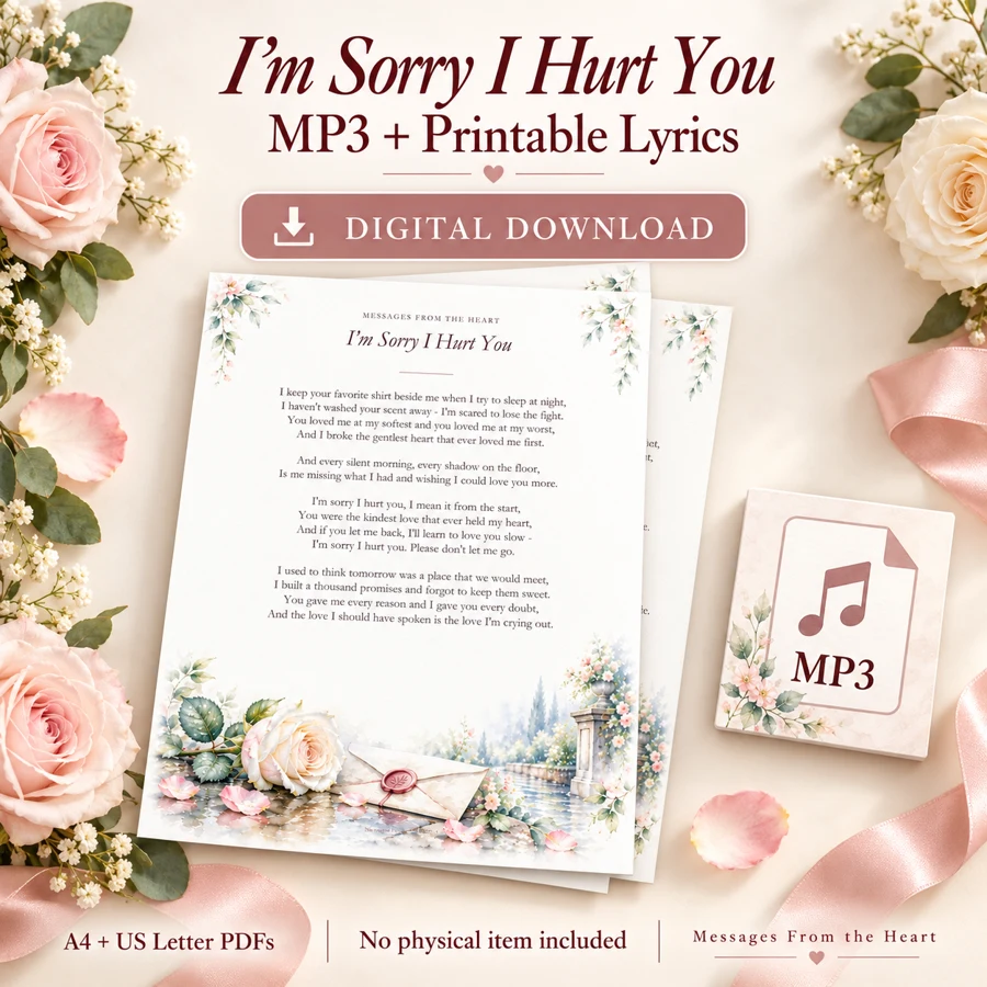 I'm Sorry I Hurt You — MP3 + Printable Lyrics — digital download