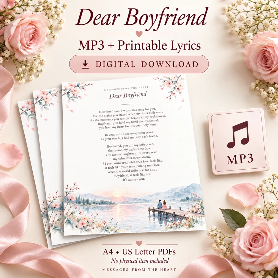Dear Boyfriend — MP3 + Printable Lyrics — digital download