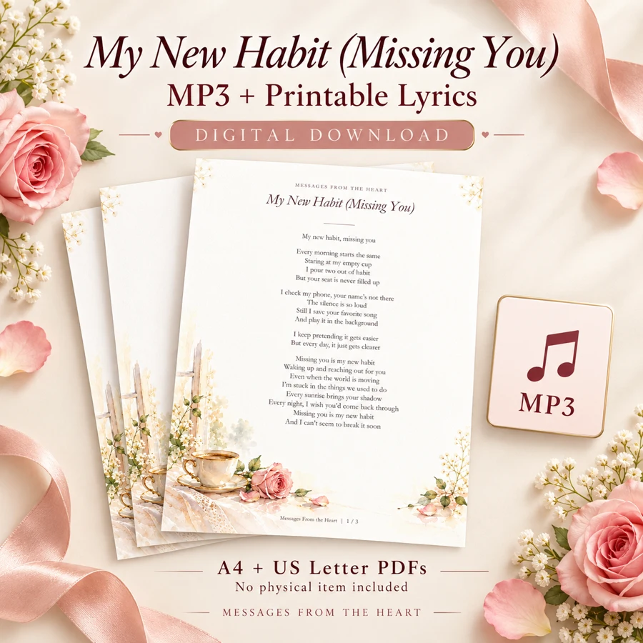 My New Habit (Missing You) — MP3 + Printable Lyrics — digital download