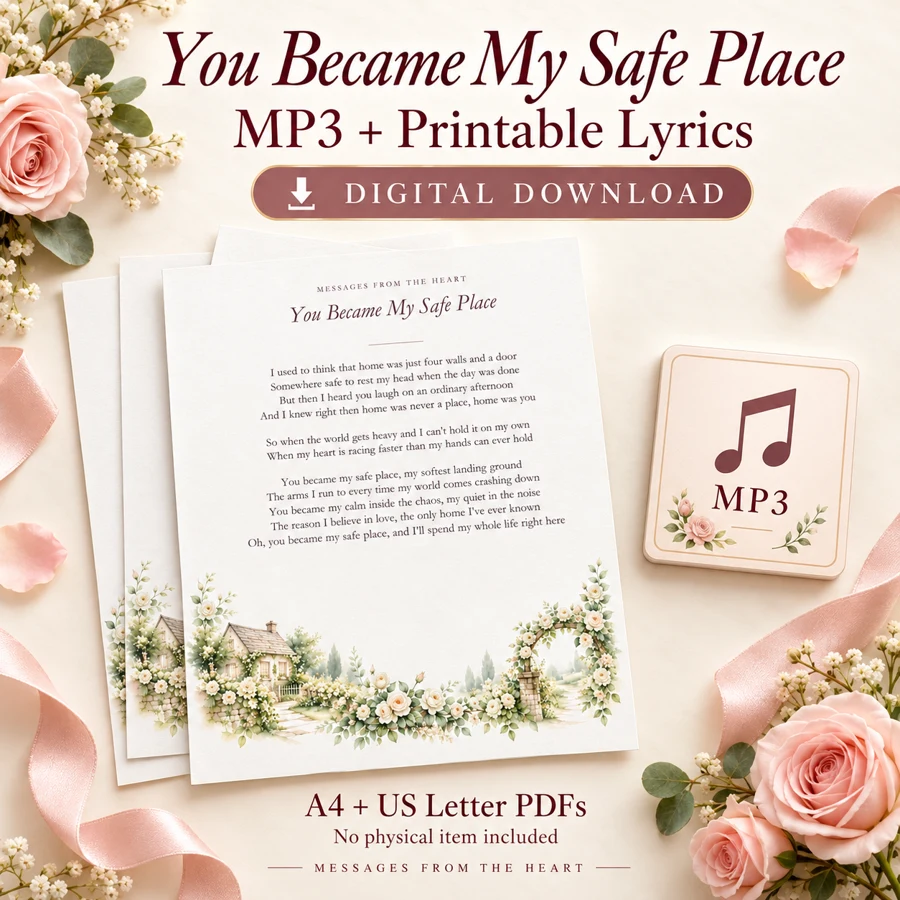 You Became My Safe Place — MP3 + Printable Lyrics — digital download